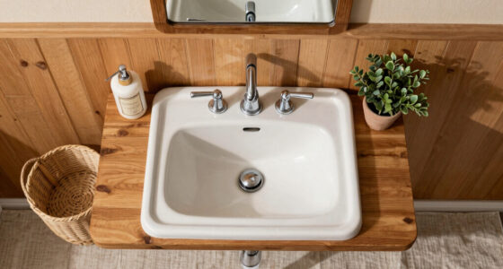 A Basically All-Wood Paneled '70s Bathroom Got an Americana Folk Makeover