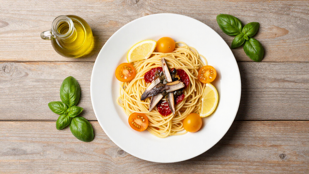 Spaghetti Con Colatura Di Alici, ’Nduja, Limone E Pomodorini Gialli